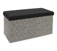 The Home Deco Factory - Banc coffre de rangement tressage Mirage noir Noir G