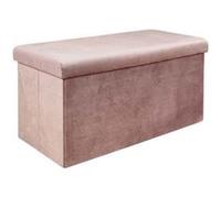 The Home Deco Factory - Banc coffre de rangement velours côtelé Giullia rose poudré Rose poudré G