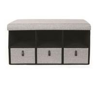 - Banc d'entrée pliable - L. 76 x H. 39 cm - Gris clair - Scandi