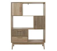 The Home Deco Factory - Bibliothèque 2 portes et 2 tiroirs Saulk en bois - Marron