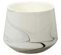 - Bougie parfumée effet marbré 10.5 cm blanc - senteur orchidée blanche