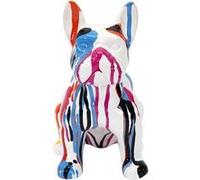 HOME DECO FACTORY The Sculpture Bulldog Céramique Coulures 20 cm HD1317 Multicolore