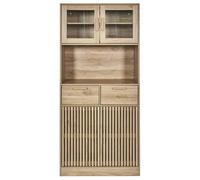 The Home Deco Factory - Buffet de cuisine 4 portes 2 tiroirs Saulk en bois - Marron
