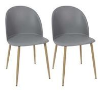 The Home Deco Factory - Chaise avec assise en plastique Bergen (Lot de 2) gris Gris G
