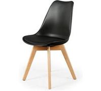 The Home Deco Factory - Chaise scandinave avec coussin - H. 83 cm - Noir Noir G