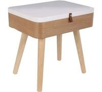 HOME DECO FACTORY - Hd6199 - Chevet Elin Blanc 40X30.5X51 cm Mobilier Meuble Table de Chevet Lit Chambre