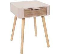 The Home Deco Factory - Chevet en bois 1 tiroir Zoran rose nude Rose nude G