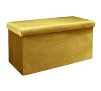 The Home Deco Factory - Coffre banc pliable design velours Giulia - Jaune moutarde - Giulia Jaune G
