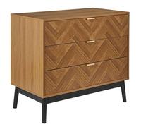 The Home Deco Factory - Commode 3 tiroirs en bois FELIX - Marron et noir