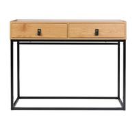 The Home Deco Factory - Console 2 tiroirs en bois et métal Jack - Marron et noir