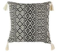 The Home Deco Factory - Coussin à pompons Ethnique - L. 40 x l. 40 cm - Beige Beige