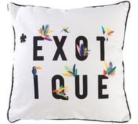 The Home Deco Factory - Coussin Exotic - L. 40 x l. 40 cm - Blanc exotique Blanc G