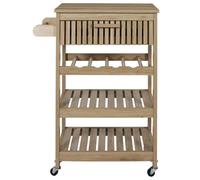 The Home Deco Factory - Desserte de cuisine 3 plateaux et 1 tiroir Saulk en bois - Marron