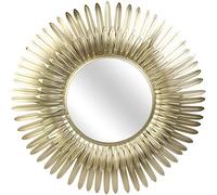 THE HOME DECO FACTORY Espejo D.53 CM Plumas DORADAS