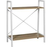 The Home Deco Factory - Etagère à 2 planches en bois et métal - L. 60 x H. 70 cm. - Blanc Blanc G