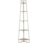 Home Deco Factory - Étagère d'angle HD0077 5 niveaux bois et métal style industriel vintage Blanc