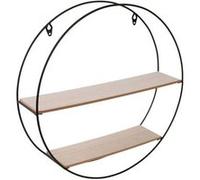 The Home Deco Factory - Etagère en bois et métal ronde 40 cm Noir G