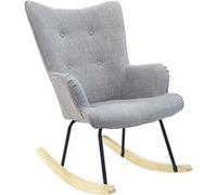The Home Deco Factory - Fauteuil à bascule en tissu et métal Helsinki Gris G