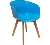 THE HOME DECO FACTORY Fauteuil avec Pieds en Bois Glossy