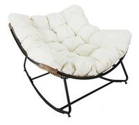 The Home Deco Factory - Fauteuil de jardin à bascule avec coussin Tulum Beige G