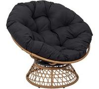 The Home Deco Factory - Fauteuil de jardin pivotant Cancun Noir G