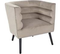 The Home Deco Factory - Fauteuil en velours Amélia taupe Taupe G