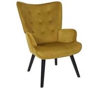 HOME DECO FACTORY Fauteuil de salon Giulia HD0365 68×96×75 cm Hauteur assise 43 cm Jaune