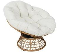 The Home Deco Factory - Fauteuil papasan avec assise pivotante CANCUN - Beige - Cancun