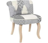 THE HOME DECO FACTORY Fauteuil Patchwork Eleonor, Bouleau, Multicolore, Taille Unique