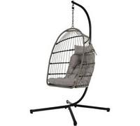 The Home Deco Factory - Fauteuil suspendu HANOI - Gris - Hanoi G