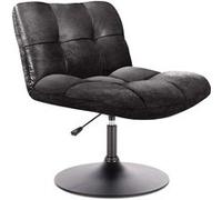 The Home Deco Factory – Fauteuil – Vintage style industriel – Polyuréthane Noir – Taille Unique