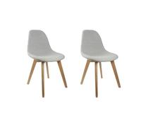 THE HOME DECO FACTORY - HD3085 - Lot de 2 Chaises Scandinave en Tissu Bois Grise 47x53x87, 2 cm