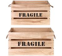 THE HOME DECO FACTORY Hd3902 Cagettes Grand Modèle Bois Marron 53, 50 X 36, 50 X 28 cm 2 Pièces