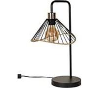 The Home Deco Factory – Lampe à poser – Abat-jour en rotin – Noir