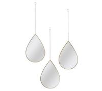 The Home Deco Factory - Lot de 3 miroirs gouttes 19,1x27,2cm - Doré