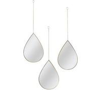 The Home Deco Factory - Lot de 3 miroirs gouttes 19,1x27,2cm - Doré Or