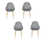 Lot De 4 Chaises D'extérieur Calvi En Polypropylène - Gris Gris