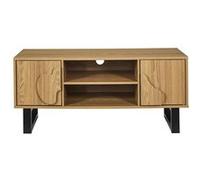 The Home Deco Factory - Meuble TV 2 portes et 2 niches CALYPSO - Beige et noir - Calypso Noir G