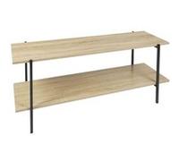 HOME DECO FACTORY, HD0183, Banc Télé, Modèle Loka, Collection Les P'Tits Prix, Mobilier Contemporain, Meuble, Meuble TV, 115 x 45 x 35 cm, Marron Noir