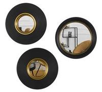 The Home Deco Factory - Miroir convexe rond Oko 25,5 cm (Lot de 3) Noir G