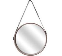 The Home Deco Factory - Miroir rond avec anse en PU Barber 40 cm Beige G