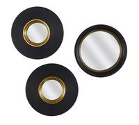 The Home Deco Factory - Miroirs convexes X 3 Diam. 25.5 cm - Noir et Doré