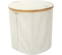 The Home Deco Factory - Panier de rangement rond en tissu et bambou Beige G