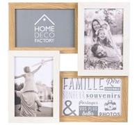 The Home Deco Factory - Pêle-mêle bois et blanc photos 10 x 15 cm Family 4 photos Bois G