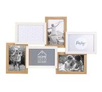 The Home Deco Factory - Pêle-mêle bois et blanc photos 10 x 15 cm Family 6 photos Bois G