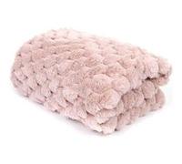 Plaid Imitation Fourrure Uni "Opulence" 120x150cm Rose