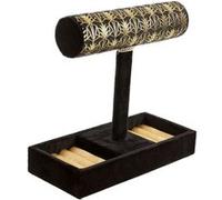 THE HOME DECO FACTORY Porte-Bijoux Velours Art Déco - 23 x H. 23,5 cm - Noir et doré