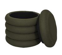 Home Deco Factory - Pouf rangement Atome HD0427 - Confort et polyvalence - 37x42x37 cm - Kaki