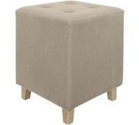 The Home Deco Factory - Pouf carré en lin Hippolyte beige Beige G