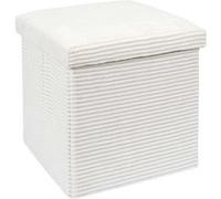 The Home Deco Factory - Pouf de rangement pliable effet côtelé - Beige Beige G